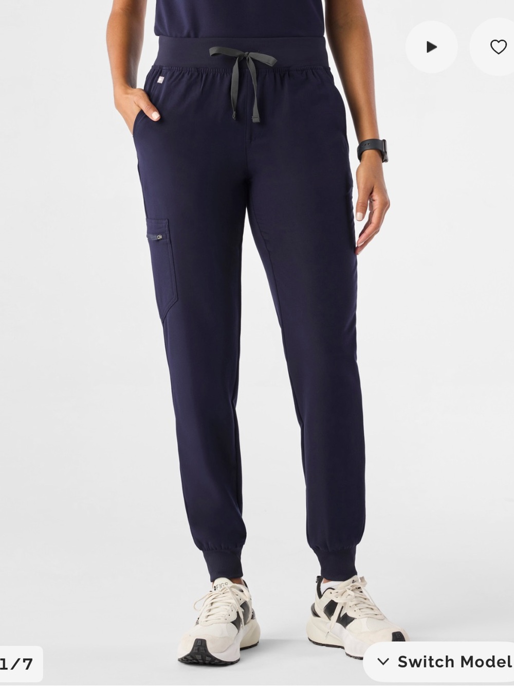 Figs Zamora Jogger Scrub Pant Navy NWT
